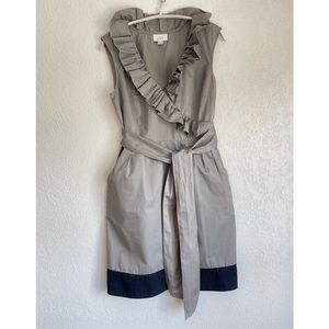 Ann Taylor Loft Poplin Ruffle dress Sz 8